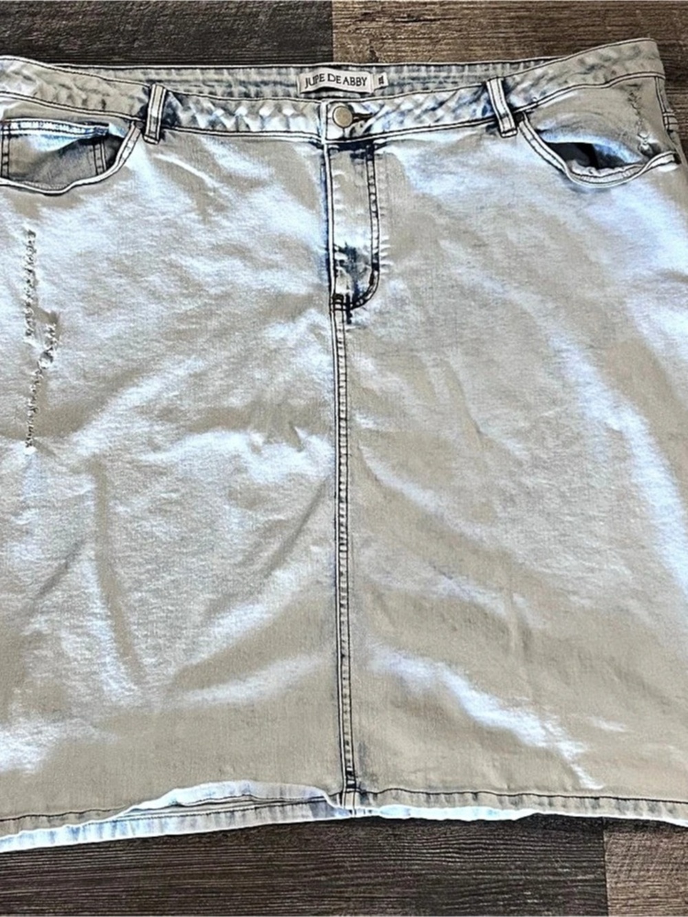 Jupe de Abby Denim Mini Skirt in White Size 3xl
